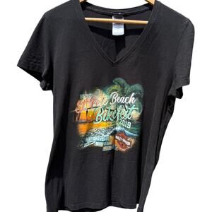 Harley Davidson St. Pete Beach Bike Fest 2019 black t-shirt Size Womans Large